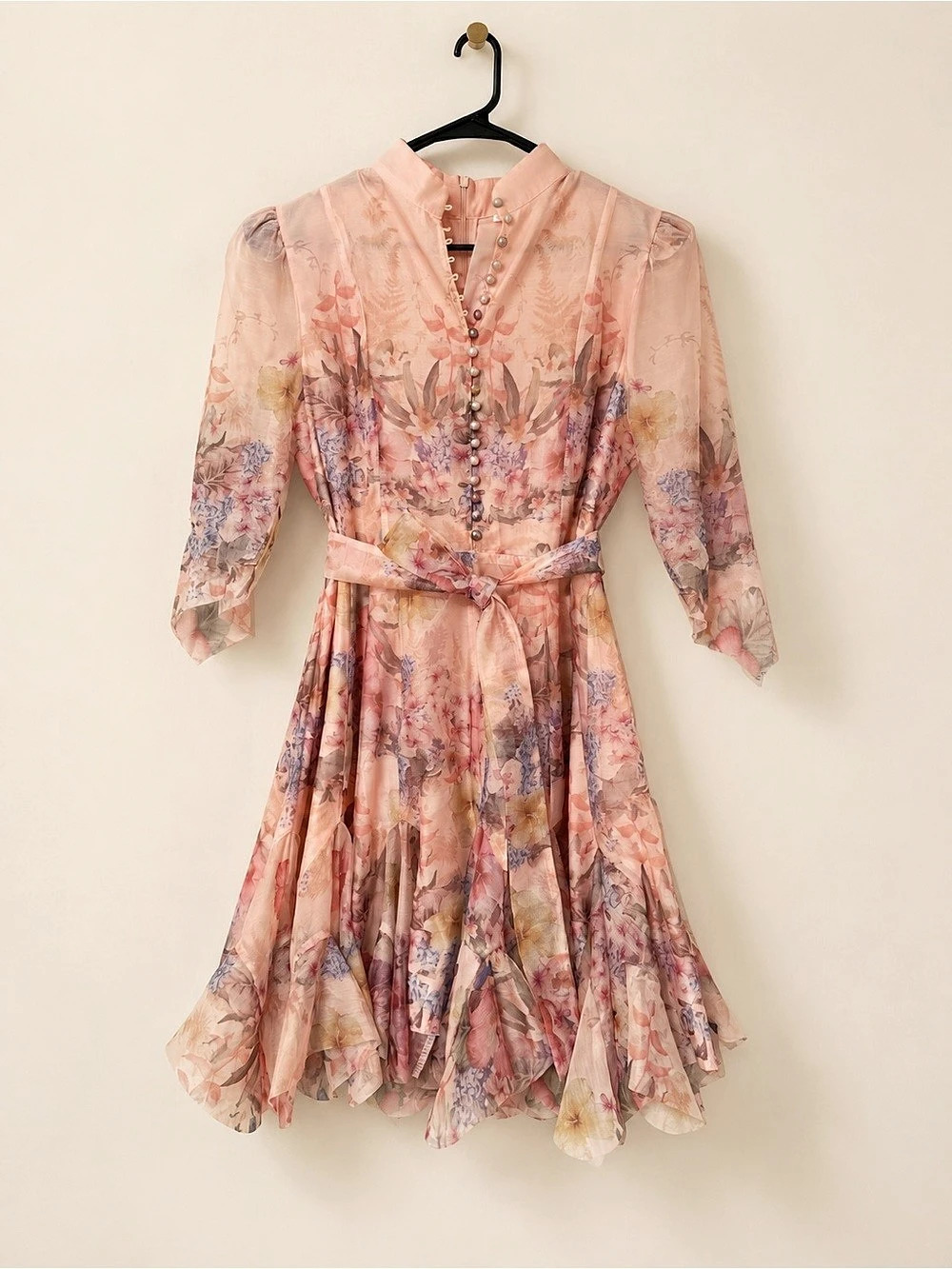 Floral Mini Dress in Pink & Purple Size 2XL Like New